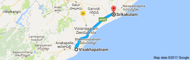 Vizag to Srikakulam  route, distance, time and road conditions