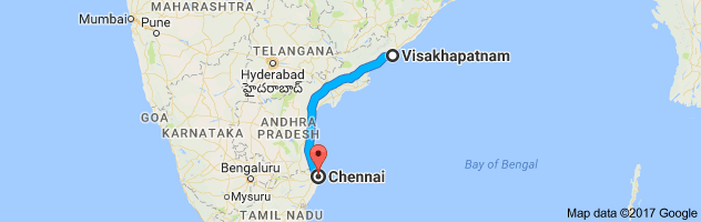 Vizag to Chennai  route, distance, time and road conditions