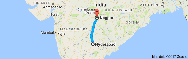 Hyderabad to Nagpur route, distance, time and road conditions