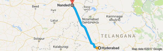 Hyderabad to Nanded route, distance, time and road conditions