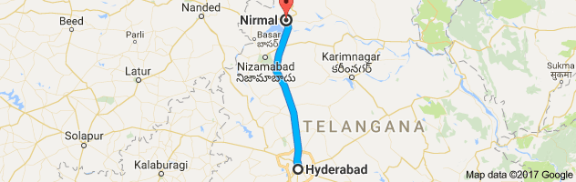 Hyderabad to Nirmal route, distance, time and road conditions