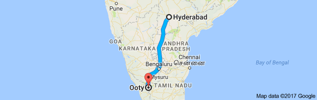 Hyderabad to Ooty route, distance, time and road conditions