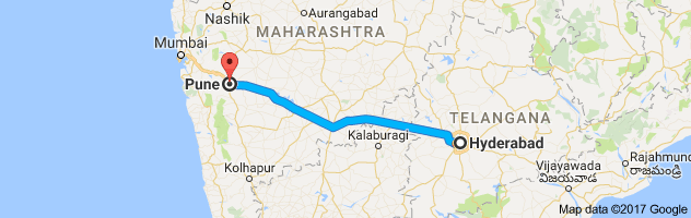 Hyderabad to Pune route, distance, time and road conditions