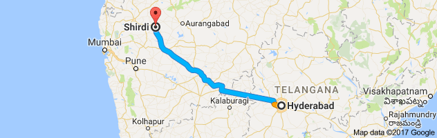 Hyderabad to Shirdi route, distance, time and road conditions