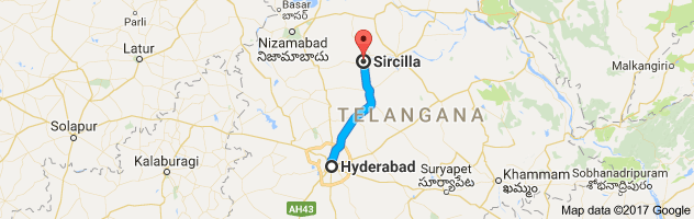 Hyderabad to Sircilla route, distance, time and road conditions