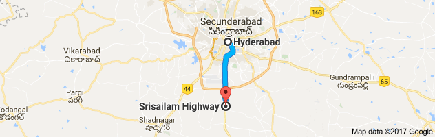 Hyderabad to Srisailam route, distance, time and road conditions