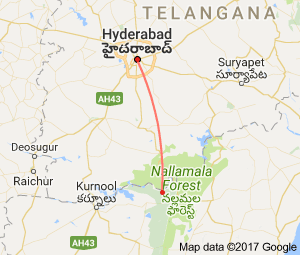 Hyderabad to Srisailamgudem Devasthanam route, distance, time and road conditions