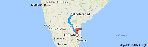 Hyderabad to Tirupati route, distance, time and road conditions