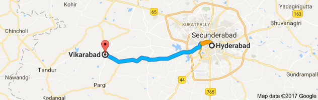 Hyderabad to Vikarabad route, distance, time and road conditions