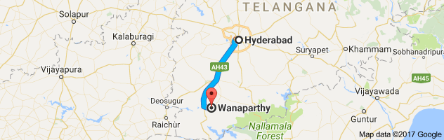 Hyderabad to Wanaparthy route, distance, time and road conditions