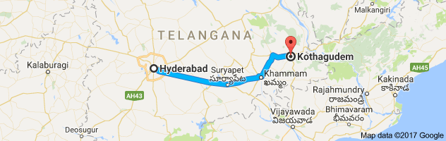 Hyderabad to Kothagudem route, distance, time and road conditions