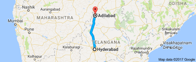 Hyderabad to Adilabad route, distance, time and road conditions