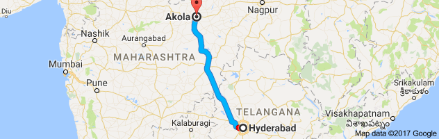 Hyderabad to Akola route, distance, time and road conditions