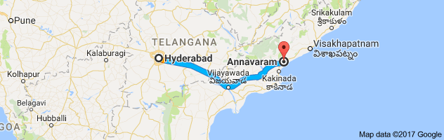 Hyderabad to Annavaramroute, distance, time and road conditions