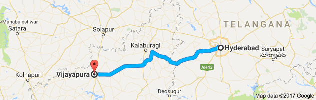 Hyderabad to Bijapur route, distance, time and road conditions