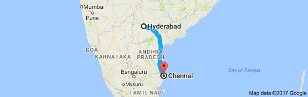 Hyderabad to Chennai route, distance, time and road conditions