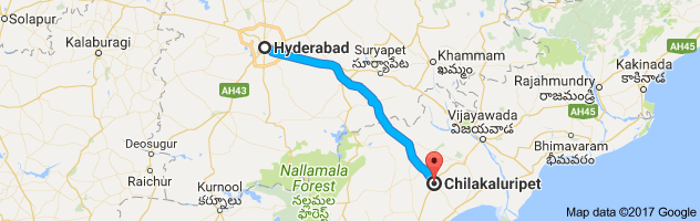 Hyderabad to Chilakaluripet route, distance, time and road conditions