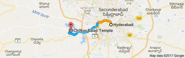 Hyderabad to Chilkur Balaji Temple route, distance, time and road conditions