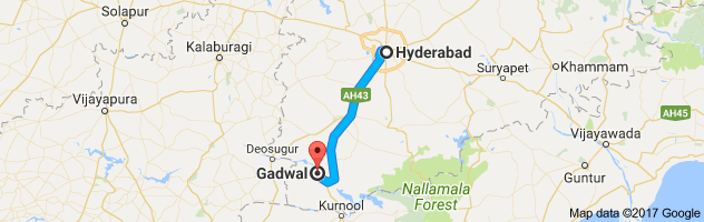 Hyderabad to Gadwal route, distance, time and road conditions