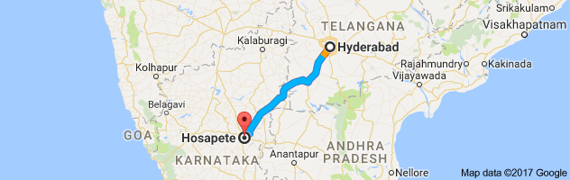 Hyderabad to Hospet route, distance, time and road conditions