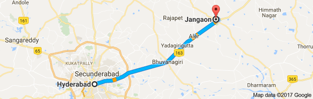 Hyderabad to Jangaon route, distance, time and road conditions