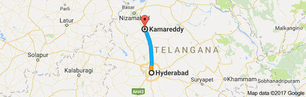 Hyderabad to Kamareddy route, distance, time and road conditions