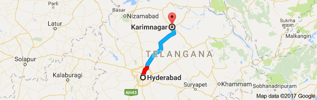 Hyderabad toKarimnagar route, distance, time and road conditions