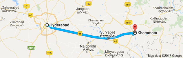 Hyderabad toKhammam route, distance, time and road conditions