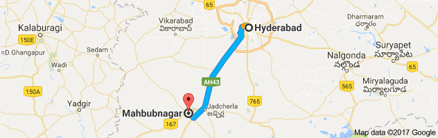 Hyderabad to Mahbubnagar route, distance, time and road conditions