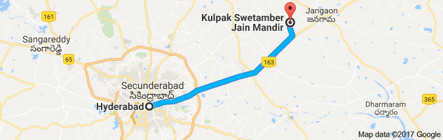 Hyderabad to Kulpakji Jain Mandir route, distance, time and road conditions