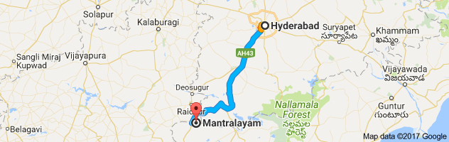 Hyderabad to Mantralayam route, distance, time and road conditions