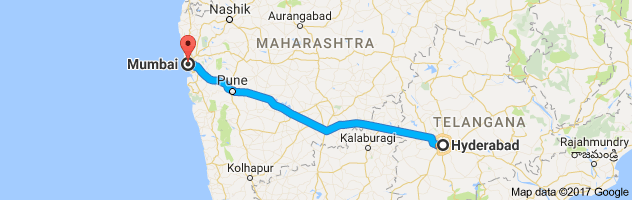 Hyderabad to Mumbai route, distance, time and road conditions