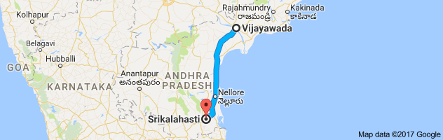 Vijayawada to Srikalahasti route, distance, time and road conditions