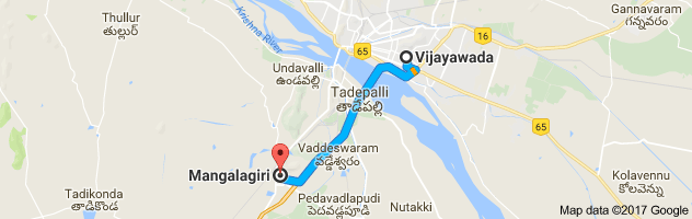 Vijayawada to Mangalagiri    route, distance, time and road conditions